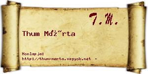 Thum Márta névjegykártya